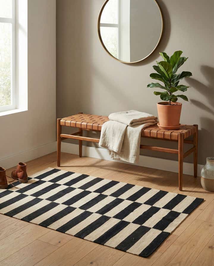 2' 7 x 3' 10 Hand Woven Kilim Modern Wool Rug