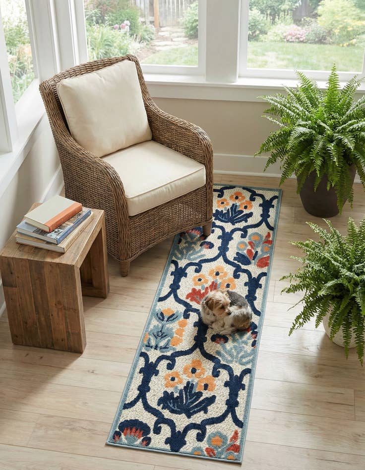Detail image of  2' x 8'  Washable Belize Indoor / Outdoor Runner Rug