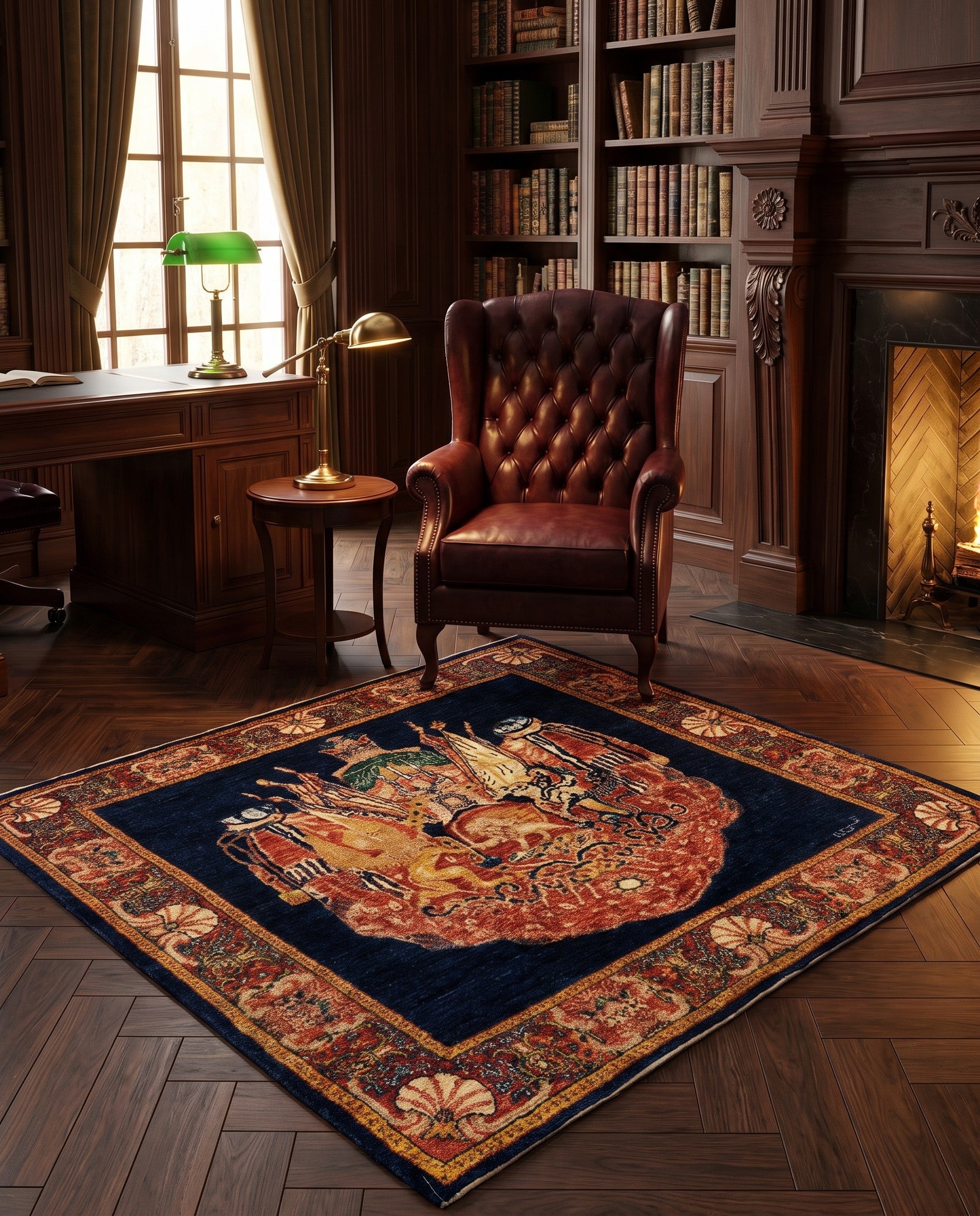 4' 6 x 4' 6 Luribaft Wool Square Rug