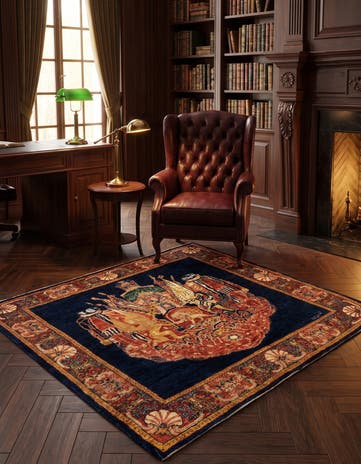 4' 6 x 4' 6 Luribaft Wool Square Rug