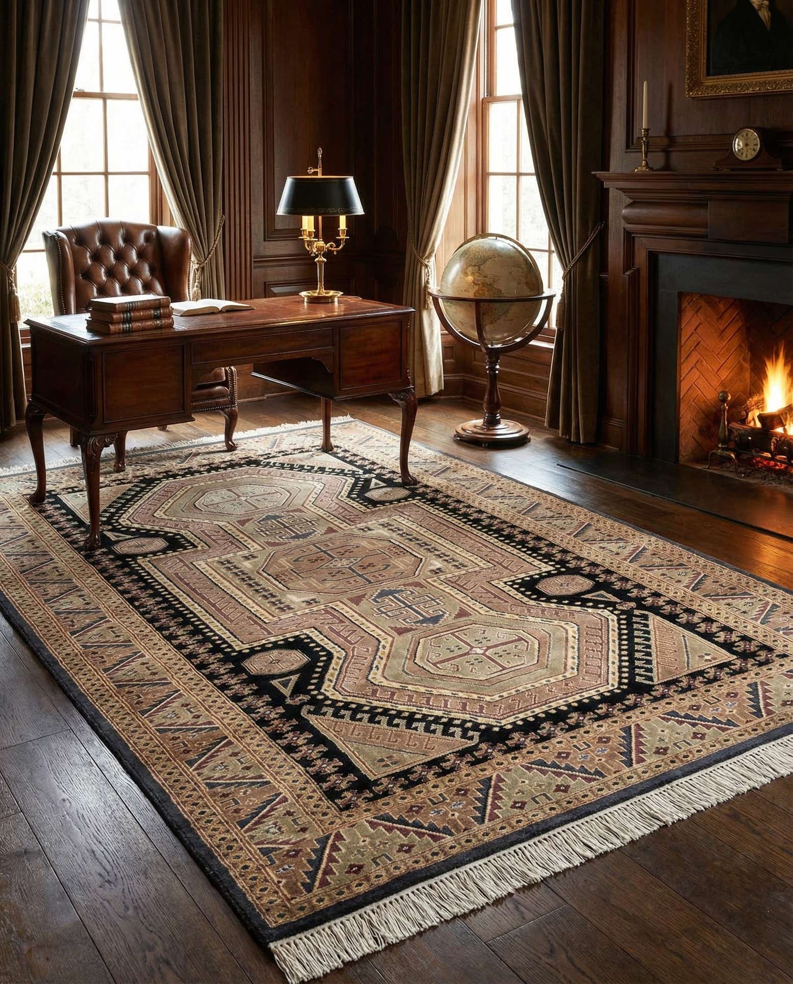4' 3 x 6' 7 Hand Knotted Bokhara Rug