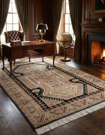 4' 3 x 6' 7 Hand Knotted Bokhara Rug