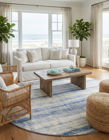 Blue Apollo Round Rug