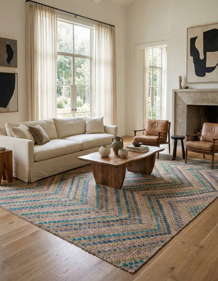 Detail image of 10' 1 x 13'  Hand Woven Kilim Modern Wool Rug