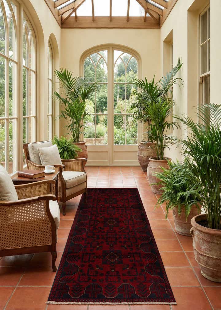 2' 9 x 6' 5 Hand Knotted Khal Mohammadi Wool Runner Rug