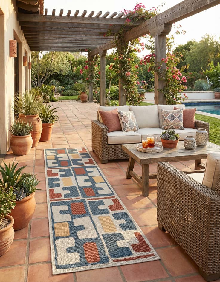 Detail image of 2' 7 x 10'  Washable Baja Indoor / Outdoor Runner Rug