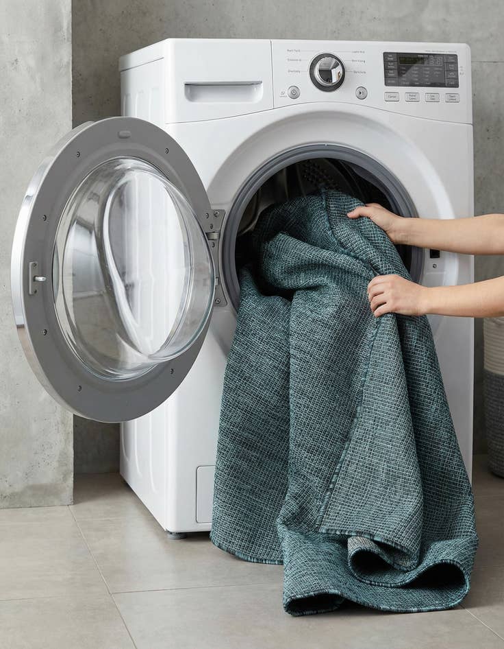 Detail image of  5' 3 x 5' 3  Washable Solid Indoor / Outdoor Square Rug