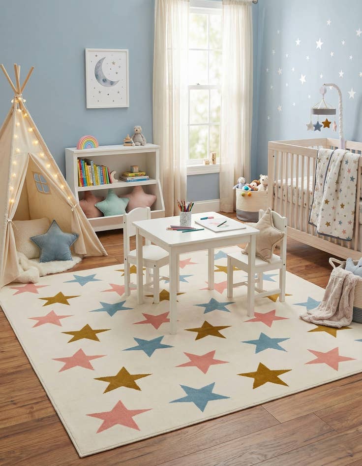 Detail image of 7' 10 x 7' 10 Whimsy Kids Square Rug