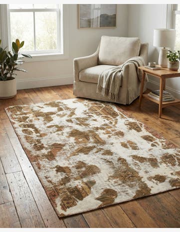3' 7 x 6' 9 Hand Knotted Ultra Vintage Persian Wool Rug