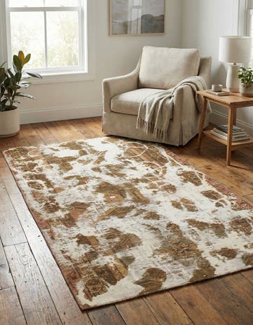 3' 7 x 6' 9 Hand Knotted Ultra Vintage Persian Wool Rug