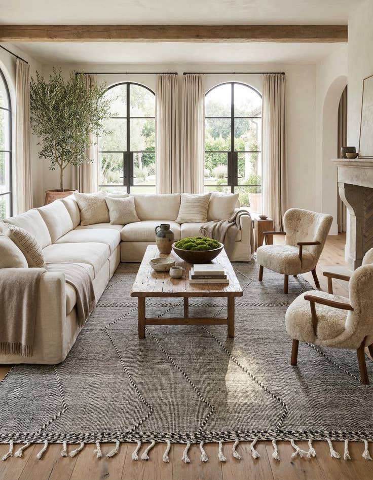 Detail image of 9' 6 x 12' 9  Hand Knotted Moroccan Wool Rug