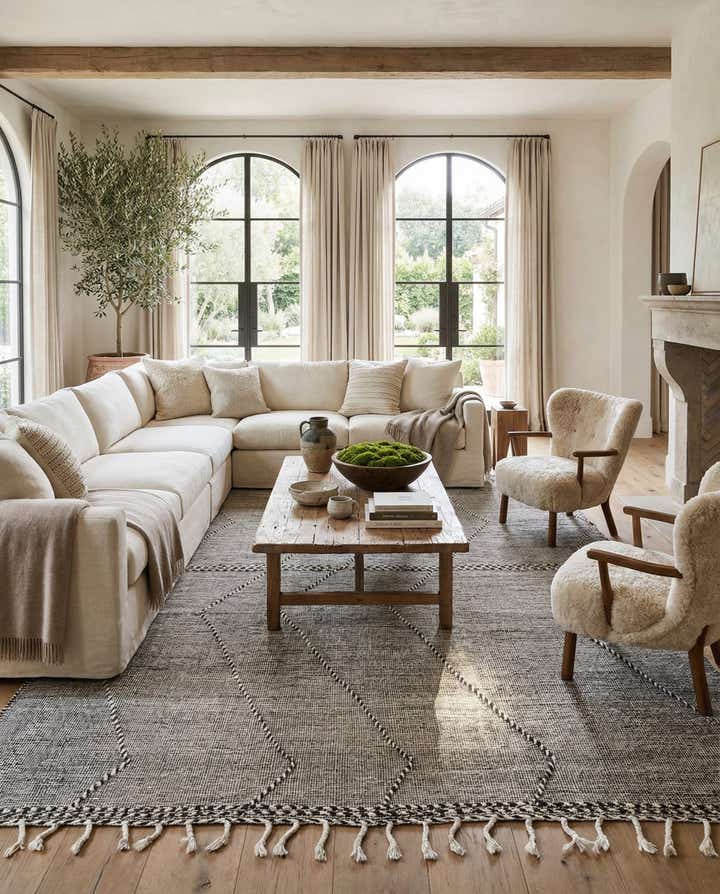 9' 6 x 12' 9 Hand Knotted Moroccan Wool Rug