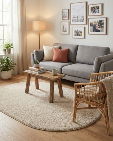  4' 1 x 6' 1 Soft Solid Shag Oval Rug