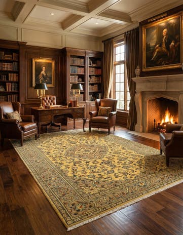 6' 4 x 9' 9 Hand Knotted Kashmar Persian Wool Rug