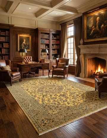 6' 4 x 9' 9 Hand Knotted Kashmar Persian Wool Rug