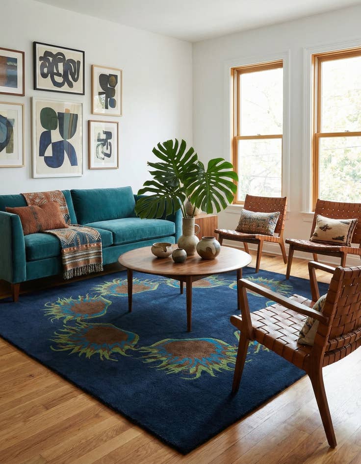 Detail image of 7' 6 x 7' 7 Luna Wool Square Rug