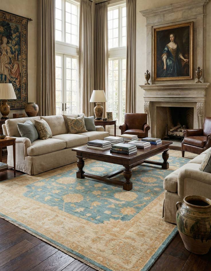 Detail image of 6' 8 x 9' 10 Ziegler Wool Rug