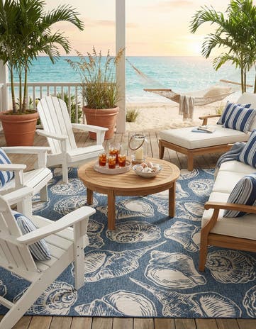 9' x 12' Easy-Clean Coastal Indoor / Outdoor Rug