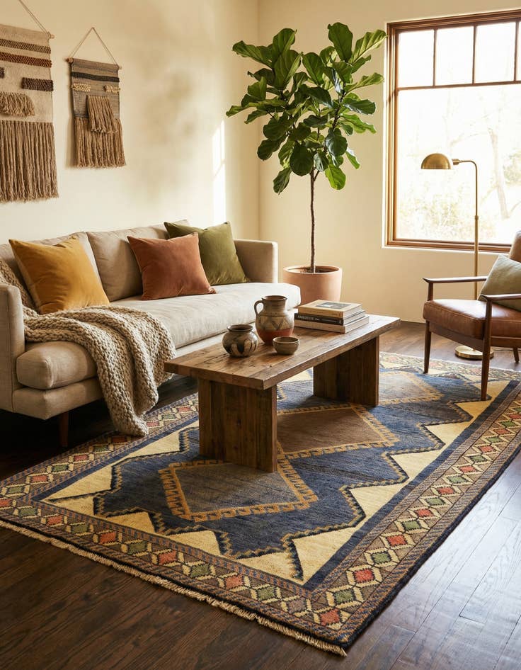 Detail image of 4' 11 x 8' 4 Gabbeh Wool Rug