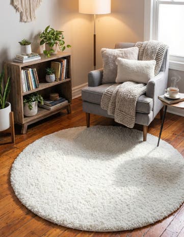 4' x 4' Zermatt Shag Round Rug