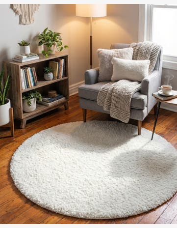 4' x 4' Zermatt Shag Round Rug