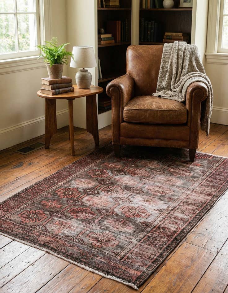 Detail image of 3' 5 x 4' 10  Hand Knotted Ultra Vintage Persian Wool Rug