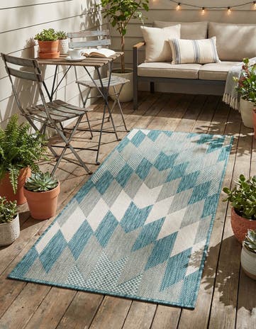 2' x 4' Easy-Clean Modern Indoor / Outdoor Runner Rug