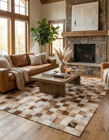 7' 11 x 9' 11 Cowhide - Patchwork Rug