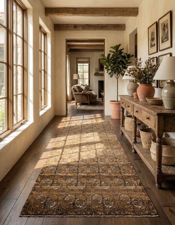 3' x 9' 4 Hand Knotted Afghan Akhche Wool Runner Rug