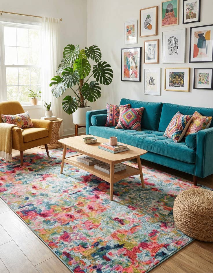 Detail image of 6' x 9'  Washable Spectrum Rug