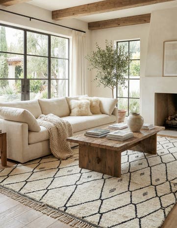 6' 2 x 9' 8 Hand Knotted Moroccan Wool Rug
