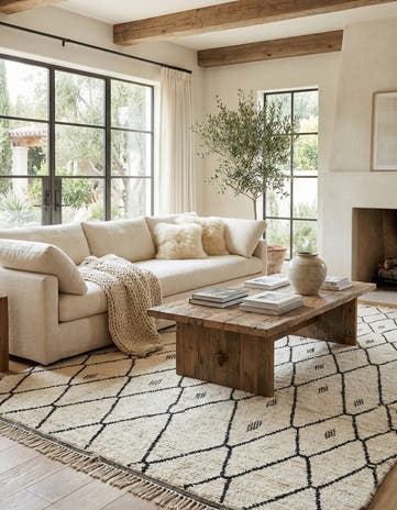 6' 2 x 9' 8 Hand Knotted Moroccan Wool Rug