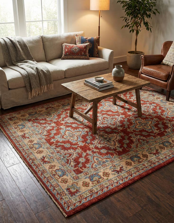 Detail image of  5' 2 x 6' 4  Hand Knotted Kazak Rug