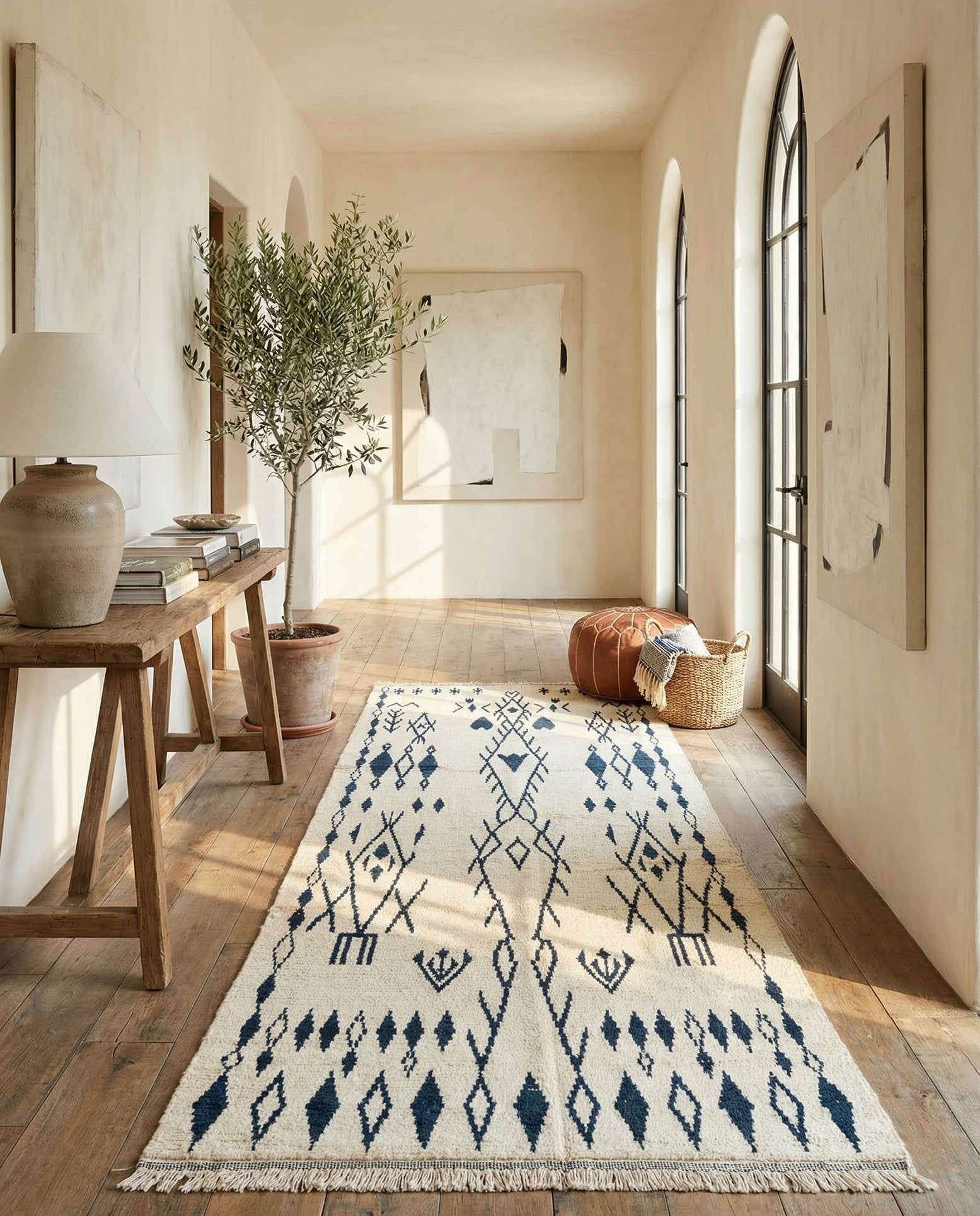 5' x 12' 8 Hand Knotted Moroccan Wool Runner Rug