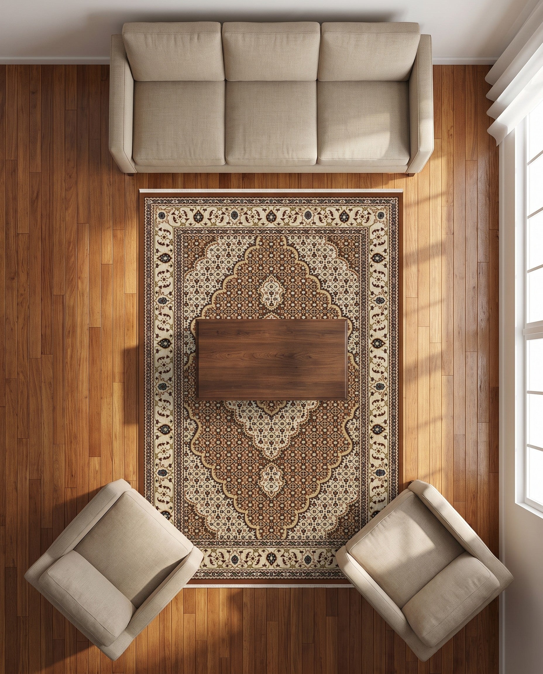 Dusty Pink Nain Design Rug