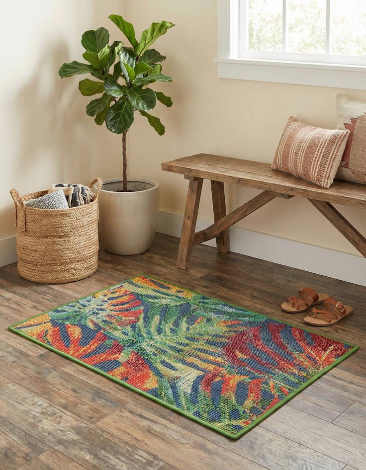Detail image of 2' x 3' 1  Washable Baja Indoor / Outdoor Rug