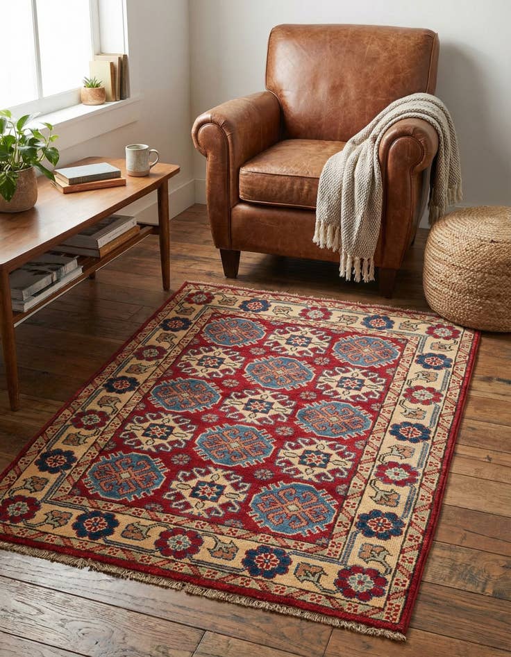 Detail image of 2' 10 x 4' Hand Knotted Kazak Rug