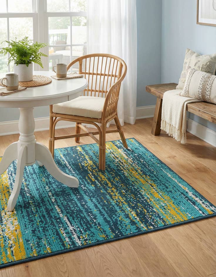 Detail image of 2' x 3'  Washable Coastal Indoor / Outdoor Rug