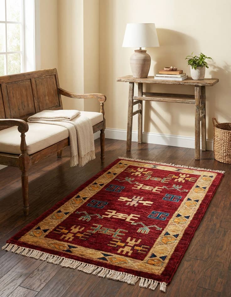 Detail image of  2' 5 x 3' 6  Hand Knotted Ziegler Wool Rug