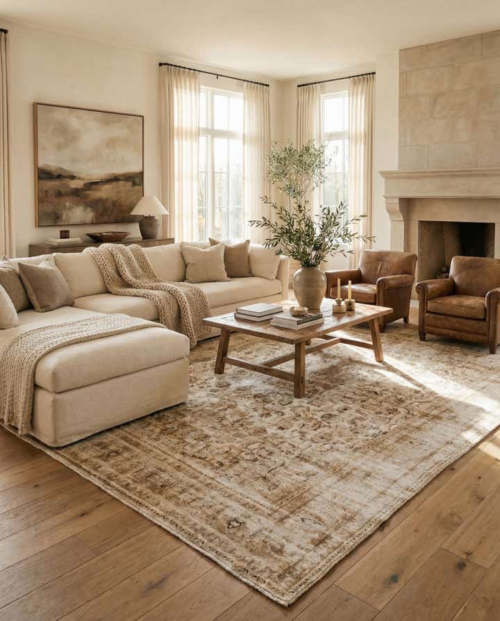 9' 2 x 12' 6 Hand Knotted Ultra Vintage Persian Wool Rug