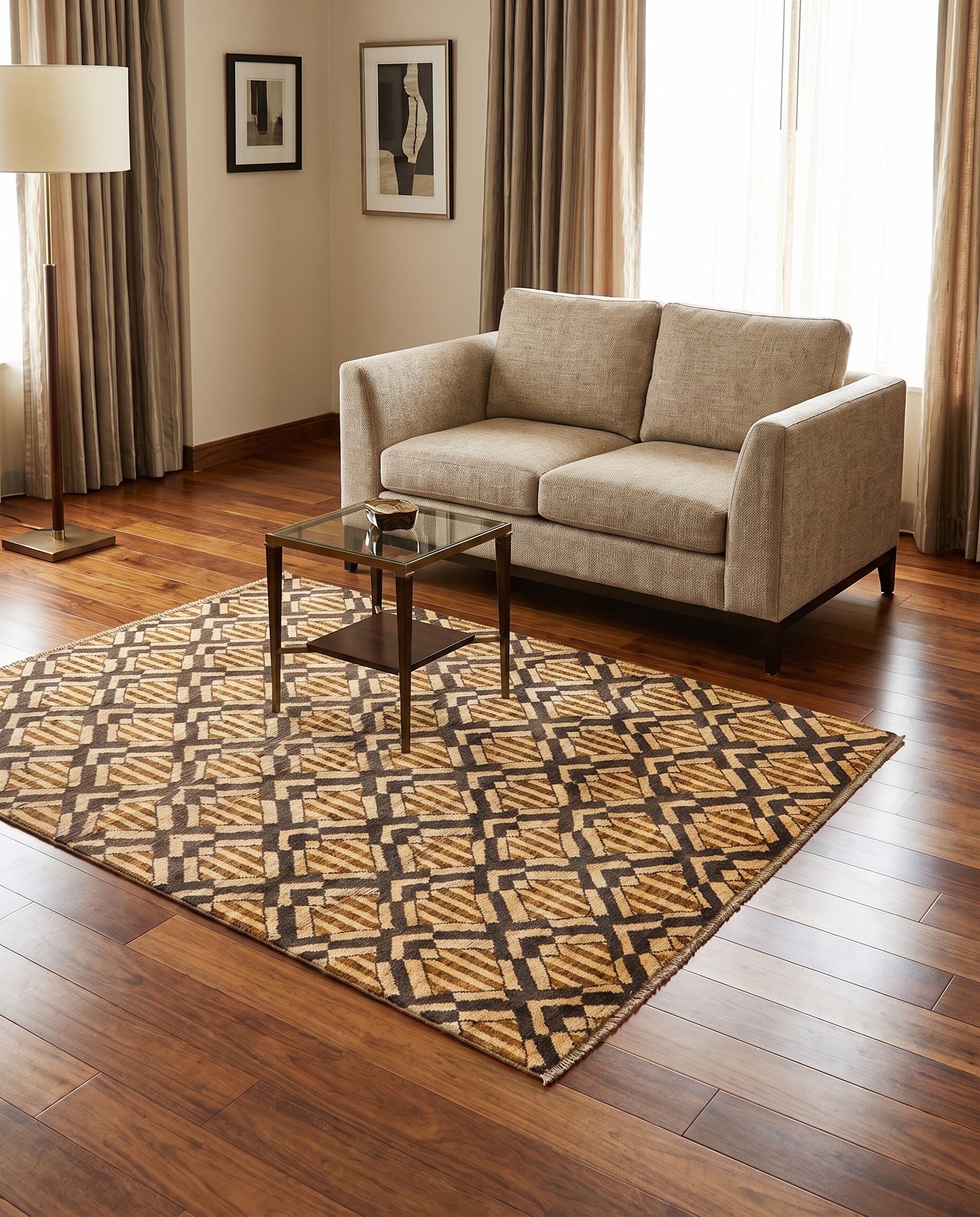 5' x 6' 7 Hand Knotted Modern Ziegler Wool Rug
