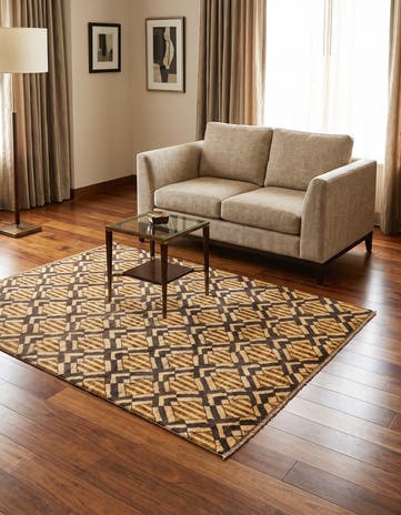 5' x 6' 7 Hand Knotted Modern Ziegler Wool Rug