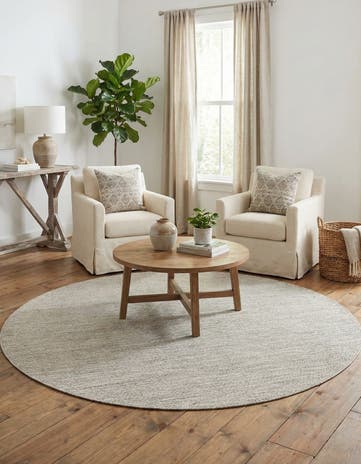 6' x 6' Easy-Clean Solid Indoor / Outdoor Round Rug