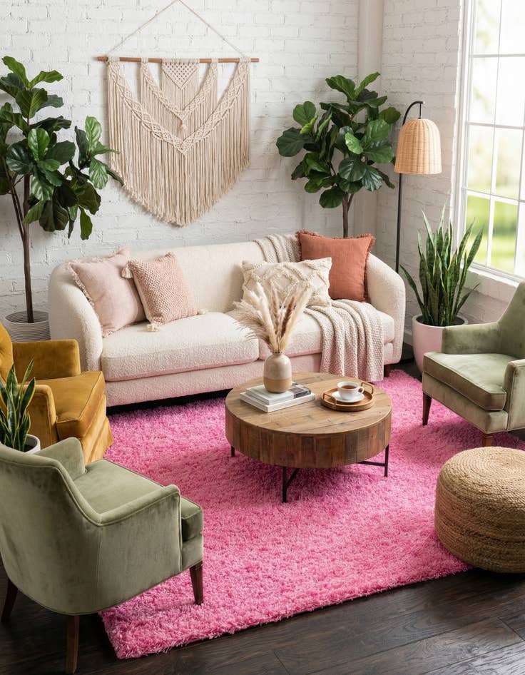 Detail image of  9' x 12' Solid Shag Rug