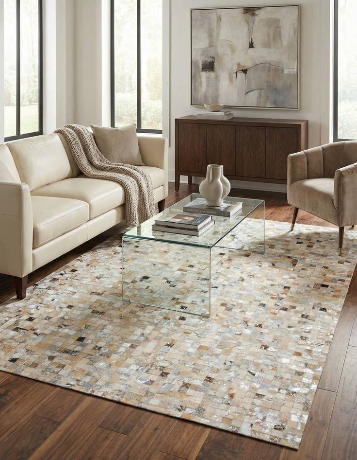 Detail image of 5' 5 x 7' 8 Cowhide Stocks Rug