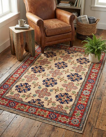 4' x 5' 10 Hand Knotted Kazak Rug