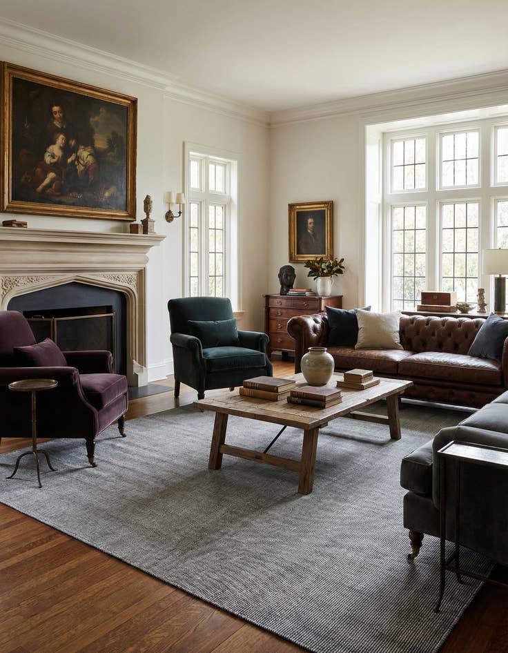 Detail image of  12' x 12'  Hand Woven Jill Zarin English Manor Wool Square Rug