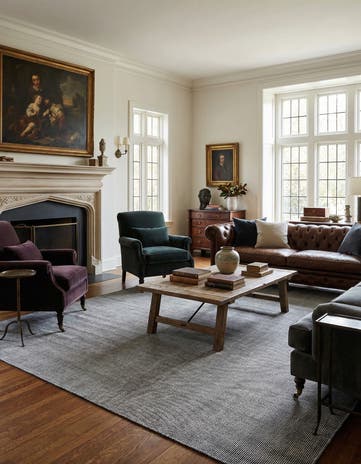 12' x 12' Hand Woven Jill Zarin English Manor Wool Square Rug
