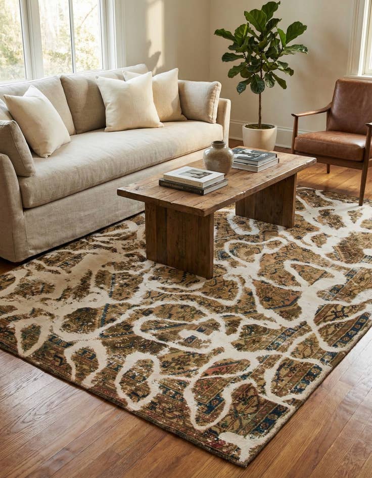 Detail image of 6' x 9' 4  Hand Knotted Ultra Vintage Persian Wool Rug