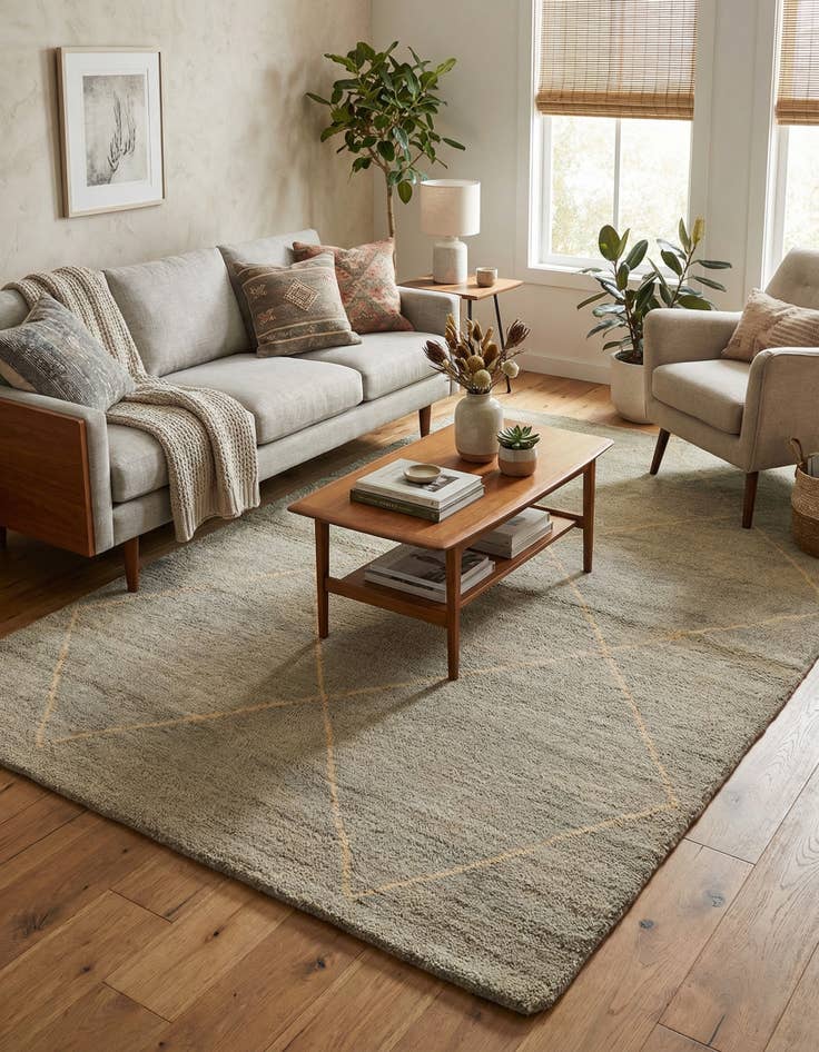 Detail image of 4' 5 x 6' 6  Hand Knotted Moroccan Wool Rug